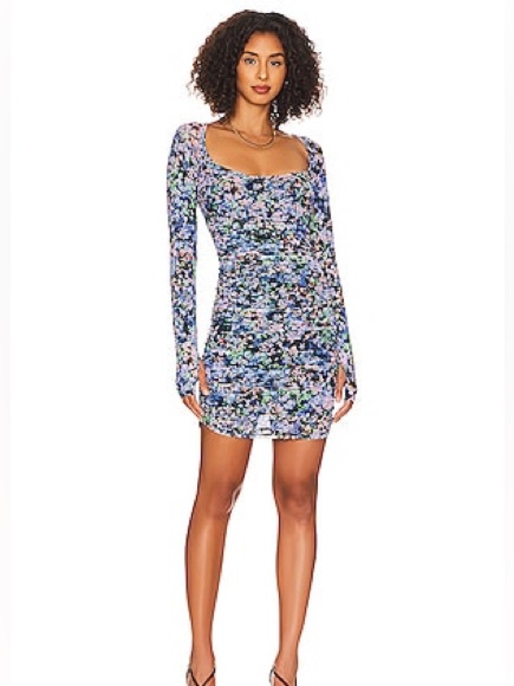 AFRM Leona Mini Dress in Blue Wildflower